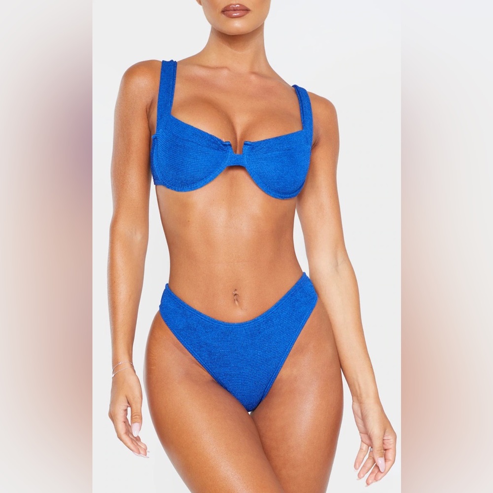 Royal blue Size 2 Bottom and Size 6 Top Pretty Little Thing Bikini PLT